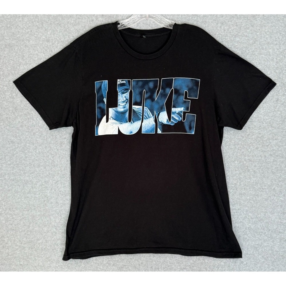Luke Bryan T-Shirt Large Black 2015 That's My Kind of Night Tour Graphic Fan Tee